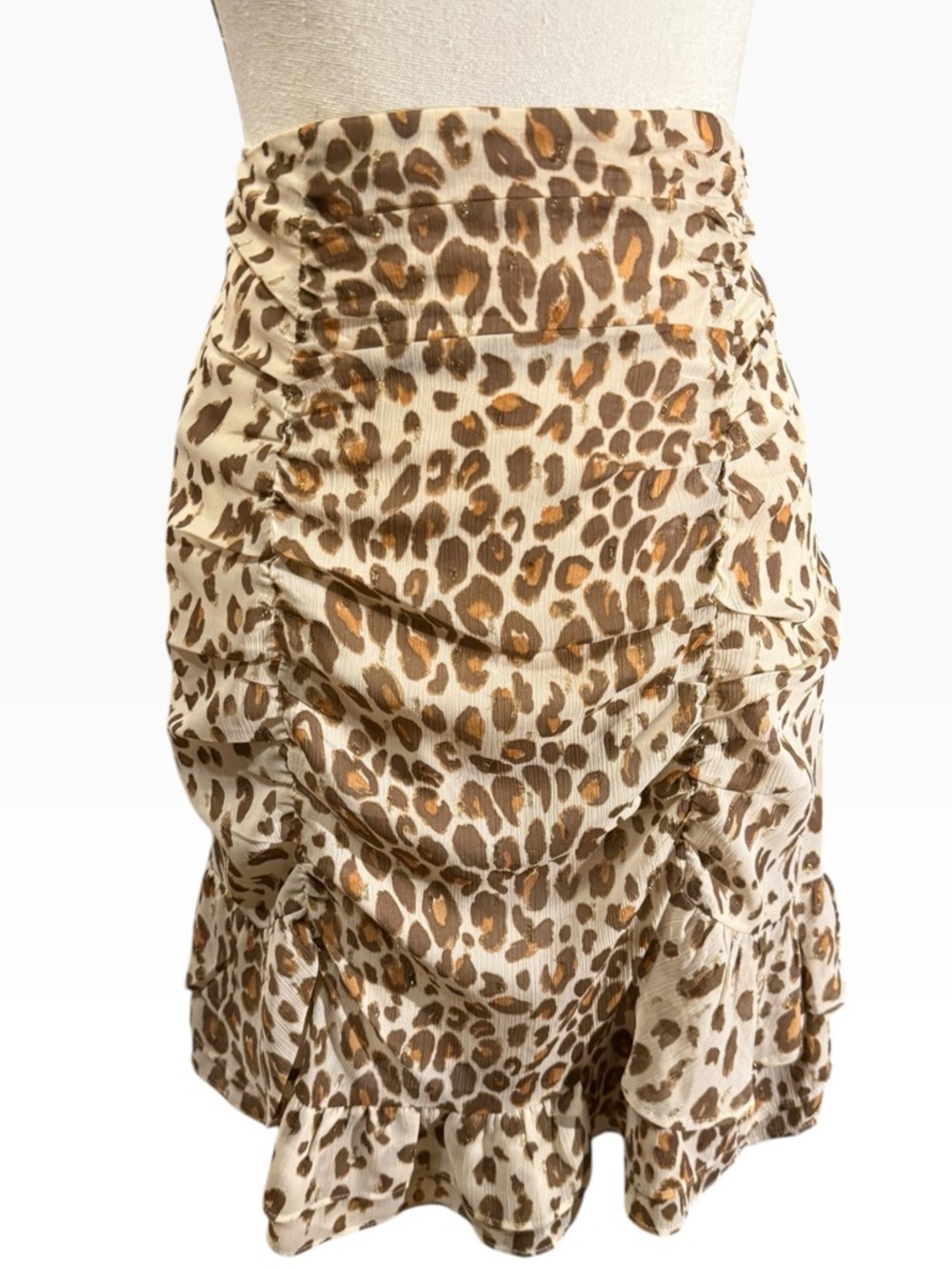 Cheetah Print Ruffled Mini Skirt